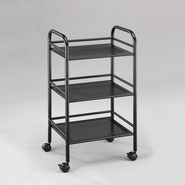 acquista Carrellino da Cucina 3 Ripiani in Acciaio 40x32x76 cm Nero