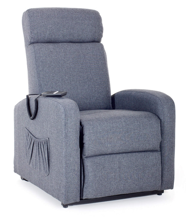 Poltrona Alzapersona Elettrica 1 Motore Reclinabile a Motore in Tessuto Marta Blu online