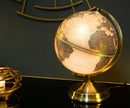 Mappamondo Arancione con Luce Ø25x38 cm Metallo e Plastica Oro Ruggine e Argento