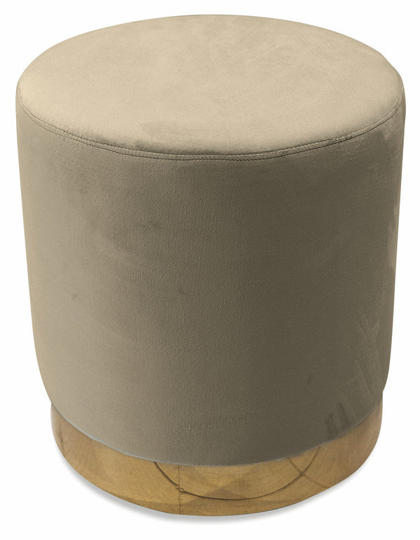 acquista Pouf Poggiapiedi Ø46x48 cm in Velluto Soriani Tortora
