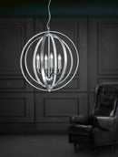 Lampadario da Interno  E14 in Metallo Alluminio Spazzolato