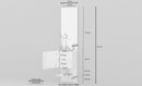 Mobile Ingresso Specchio e Armadietto 45x35x191 cm Kompact Bianco Lucido  