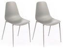 Set 2 Sedie 49x48,5x88 cm in Polipropilene Grigio Chiaro Seconda Scelta