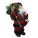 Babbo natale in tessuto scozzese rosso cm xh45
