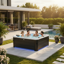 Vasca Idromassaggio da Esterno Spa Smontabile 180x180x65 cm 6 Persone Oslo Plus Pannello OLED