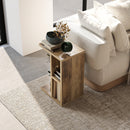 Tavolino da Salotto a Forma di C 40x30x60 cm con 3 Ripiani Marrone  