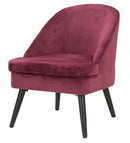 Poltrona Paris Bordeaux 59x67x75,5 cm Legno Spugna e Velluto Sintetico Bordeaux e Nero