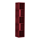 Libreria angolare 31,4x31,4x158,9 cm Piano bordeaux 5 ripiani