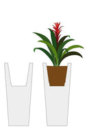 Portavaso resina bianco opaco cm 58x58xh67