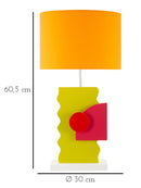 Lampada da Tavolo Color 30x30x60,5 cm in MDF e Ferro e Tessuto Multicolor      