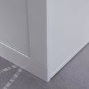 Ciotole per Cani Grandi Rialzate 60x30x41 cm in Acciaio Inox e MDF Bianco 