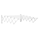 Stendibiancheria a Parete Retrattile 63,5x60x20 cm per Interni ed Esterni in Metallo Bianco      