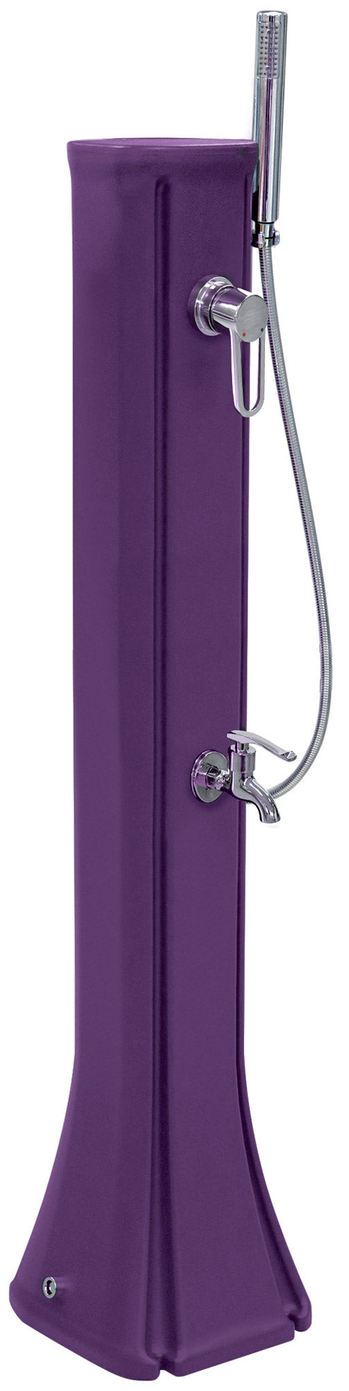 Mini Doccia Solare da Giardino 23L Miscelatore Lavapiedi e Doccetta viola