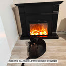 Cornice da Pavimento per Inserto Camino Elettrico 114x28,2x102,2 cm in MDF Sined Caldera Nero