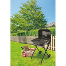 Barbecue a Carbone Carbonella 49x47x83 cm con Coperchio e Ruote in Acciaio Nero      