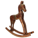 Cavallo a Dondolo Decorativo in Legno rivestito in Metallo oro cm 50X13xh56