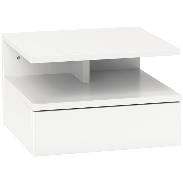 online Comodino Sospeso per Camera da Letto 35x32x22,5 cm con Cassetto in Legno Bianco