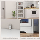 Vetrina a 4 Ripiani con Ante a Battente 59x30x139 cm in Legno e Acrilico Bianco      