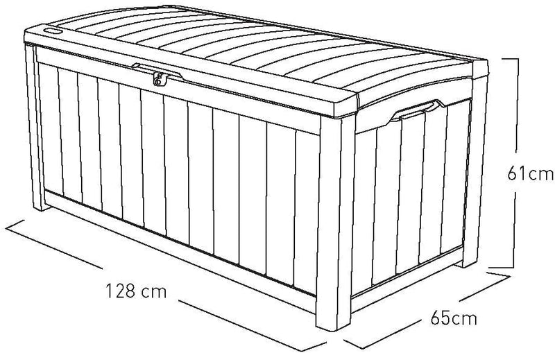 Baule Cassapanca da Esterno 128x61x65 cm in Resina Effetto Legno Keter Glenwood Marrone
