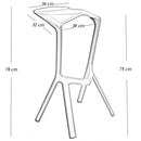 Sgabello da Bar Casa Cucina in Polipropilene Vandi Rosso