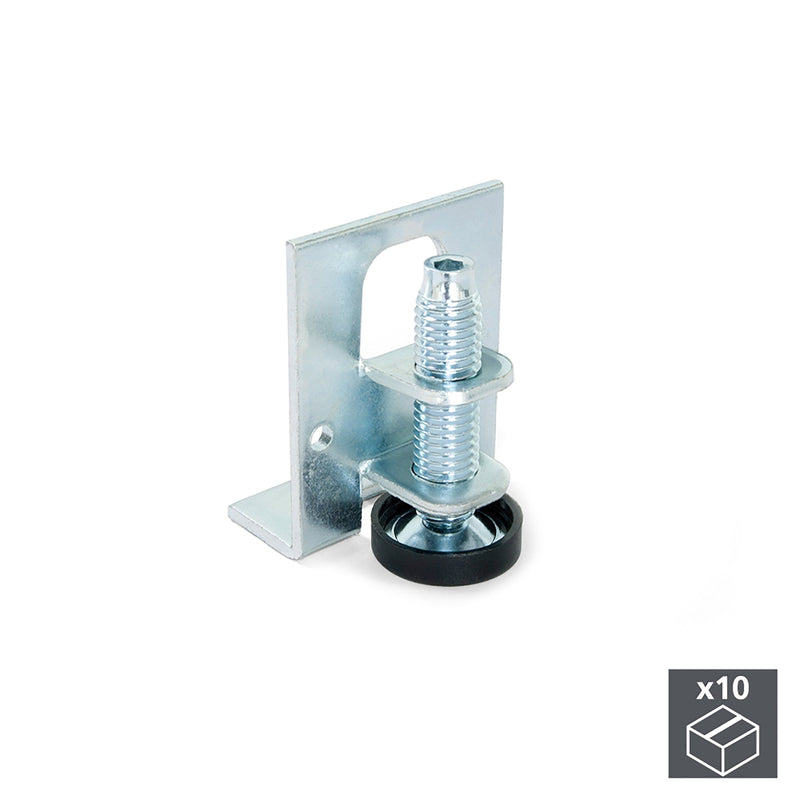 Regolabili per Mobile M10 H46 mm Acciaio e Plastica Zincato 10 Pezzi Emuca