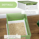 Lettiera per Gatti Chiusa 47,5x35,5x36,7 cm con Vassoio Estraibile e 2 Porte in PP Verde Chiaro   
