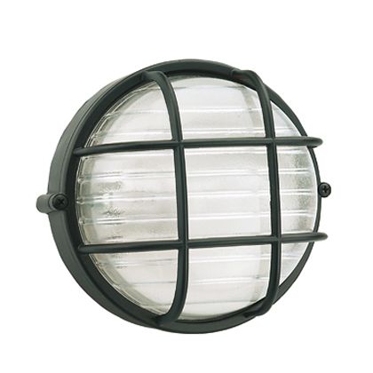 Lampada Plafoniera Tonda Grande con Gabbia Colore Nero per Esterno Linea Industriale Sovil sconto