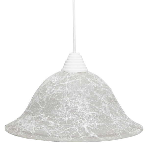 Sospensione D30 1xE27 Montatura Bianca Vetro Filante Bianco E-Energy Iole online