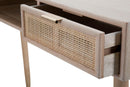 Console Paglia di Vienna 120x42x77 cm MDF e Impiallacciatura di frassino Marrone