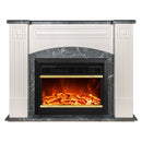 Camino Elettrico da Pavimento 90x115x32 cm Effetto Fiamma 1500W Magnolia & Mars Ivory/dark gray
