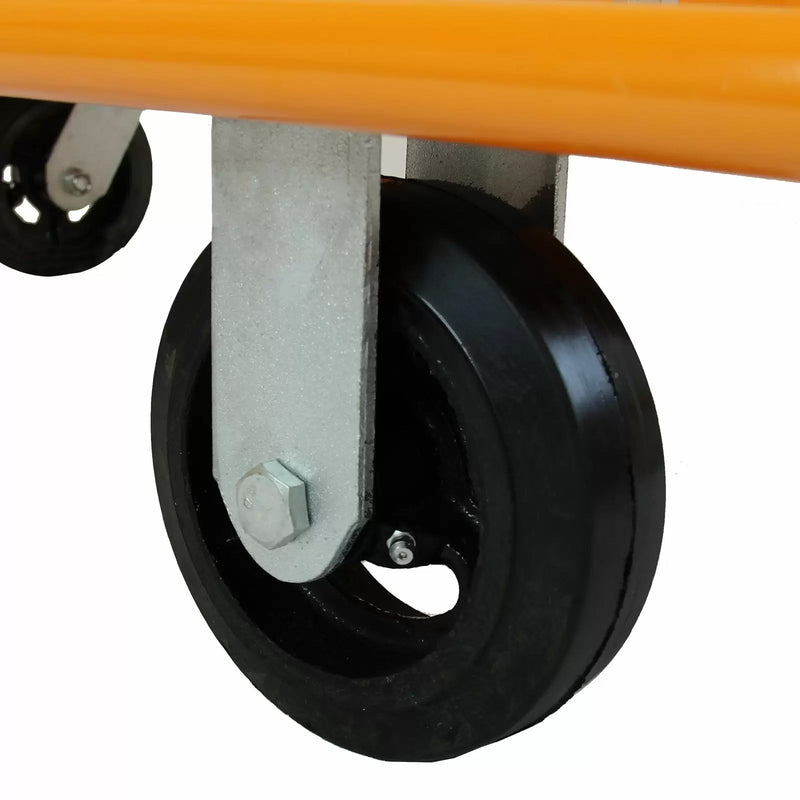 Trolley per Trasporto Cartongesso Pannelli Compensato e MDF Max 1000kg con Ruote in Acciaio Arancione