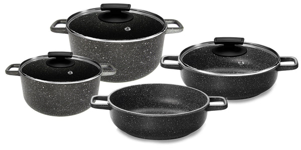 Batteria di Pentole 7 Pezzi in Alluminio Pressofuso Antiaderente Olympia Hard Cook prezzo