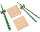 Set Sushi Vassoi e 2 Paia di Bacchette 27xH9 cm in Bambù Multicolor