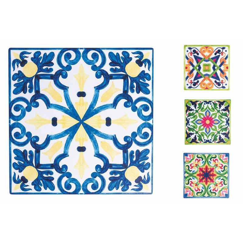 Set 4 Sottobicchieri 10x10x0,5 cm  in Ceramica VdE Tivoli 1996 Naxos