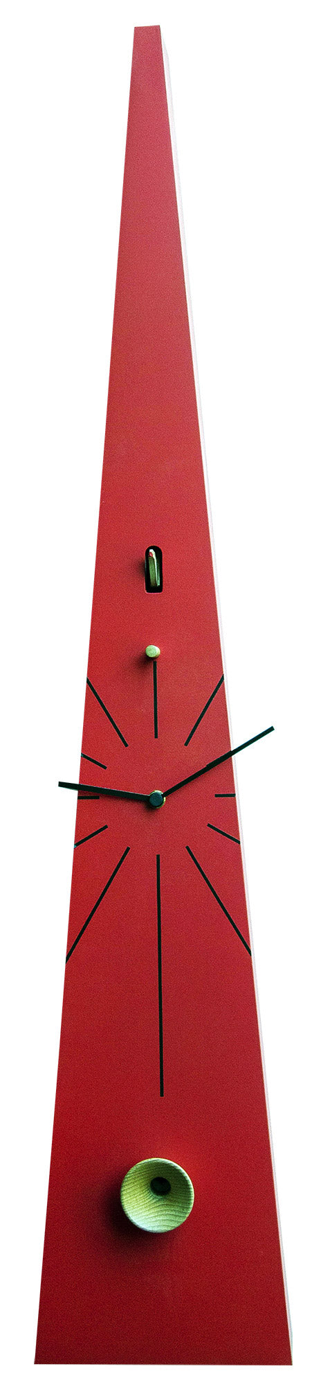 acquista Orologio a Cucù da Parete 17,5x90x12 cm Pirondini Italia QQ Tall 502 Rosso