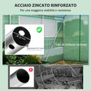 Serra a Tunnel 594x300x200 cm con 3 Porte Avvolgibili e 6 Finestre in Acciaio Zincato e PE Verde  