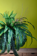 Felce Artificiale a Foglia Lunga Composta da 42 Foglie Altezza 120 cm. Verde