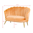 Divano 2 Posti 128x85 cm in Velluto Caramello