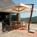 Ombrellone Decentrato da Giardino 2,2x2,2m Braccio in Legno Ecrù