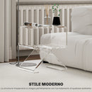Tavolino da Soggiorno Basso Design Geometrico a 2 Livelli 40x30x45 cm in Acrilico Trasparente 