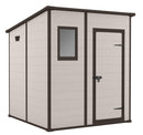 Casetta da Giardino Porta Attrezzi 183,5x185x200 cmin Resina Effetto Legno Keter Manor Pent 6x6 Beige