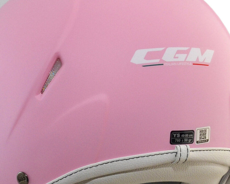 Casco Demi-Jet per Bambini Visiera Lunga CGM Magic Mono 205A Rosa Opaco Varie Misure