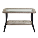 Tavolino da Giardino in Polyrattan Rettangolare 70x40x45cm Providence Crema