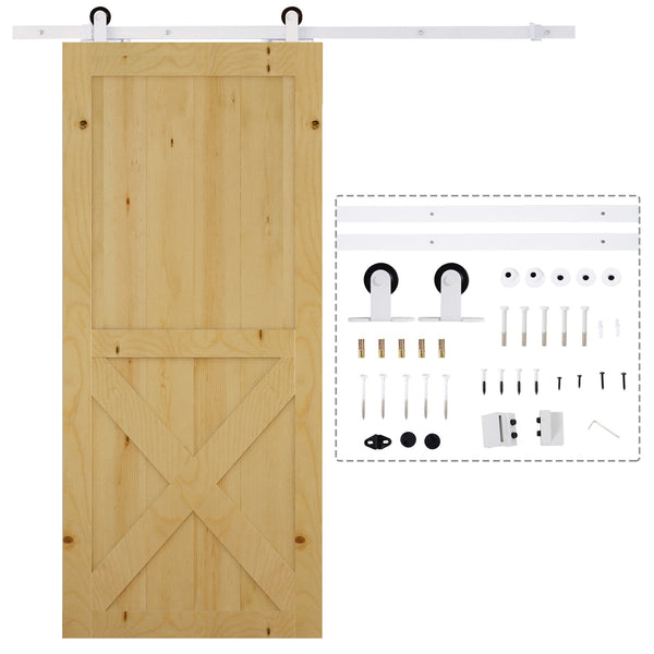 acquista Kit per Porta Scorrevole con Binario 183 cm in Acciaio Bianco