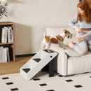 Scaletta Pieghevole per Cani e Gatti 3 Gradini Antiscivolo  53x30,5x36,5 cm in PP Crema      