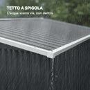 Casetta Box da Giardino 234x132x185 cm con 3 Porte Bloccabili in Acciaio Grigio Scuro      