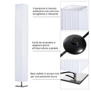 Lampada da Terra con Piantana in Tessuto Bianco 