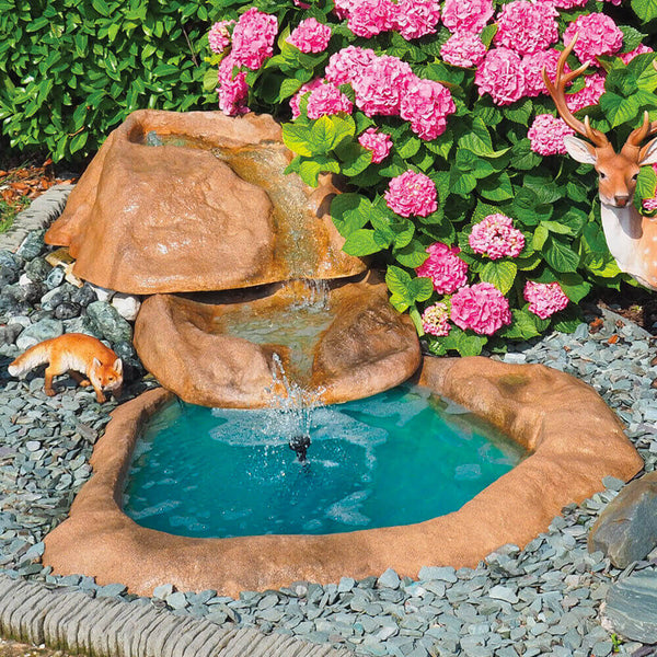 acquista Cascata Artificiale Roccia da Giardino 290x160 cm in Vetroresina con Pompa