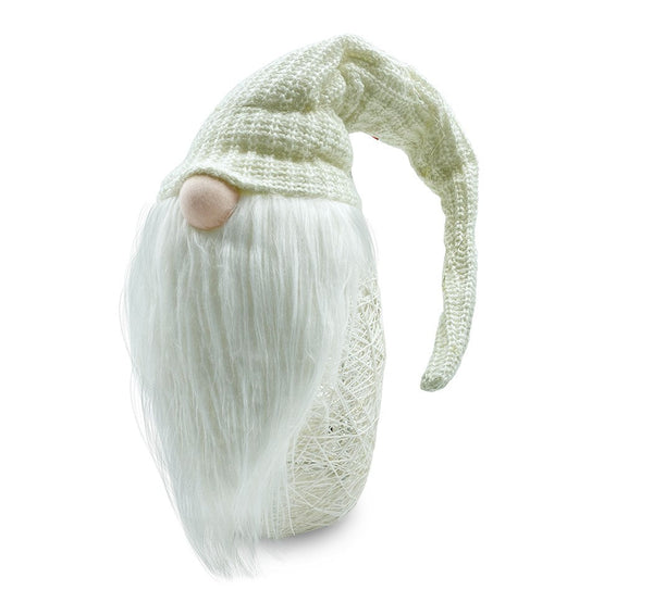 sconto Gnomo di Natale H87 cm con Luci e Cappello Panna