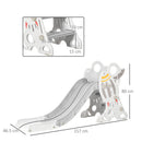Scivolo per Bambini 18-36 Mesi 157x46.5x80 cm a Tema Spaziale con Scale Antiscivolo in PE e PP Grigio e Bianco   